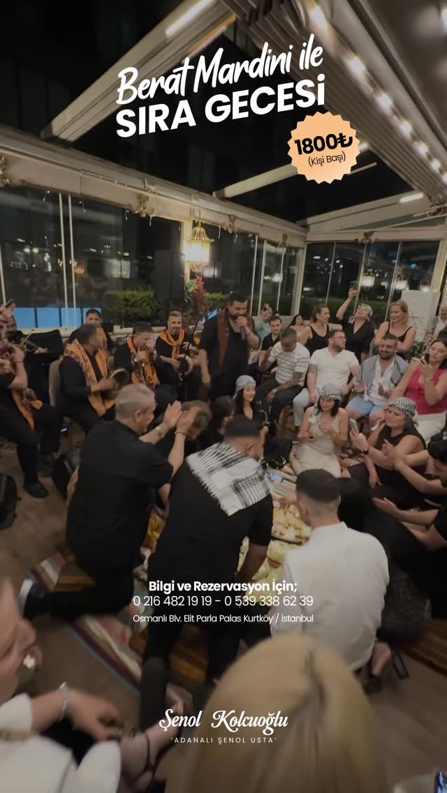 Sıra gecesi — sahnede müzisyenler, salon dolu